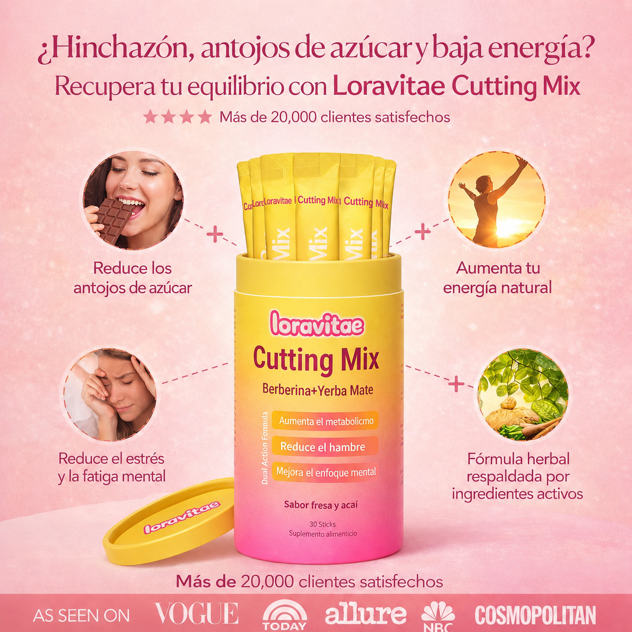 Elimina tus antojos y recupera tu figura. Cutting Mix® | Berberina + Yerba Mate