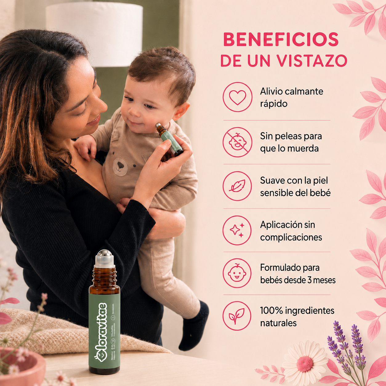 ¿Tú bebé no deja de llorar?  Roll-On Calmante Para la Dentición del Bebé