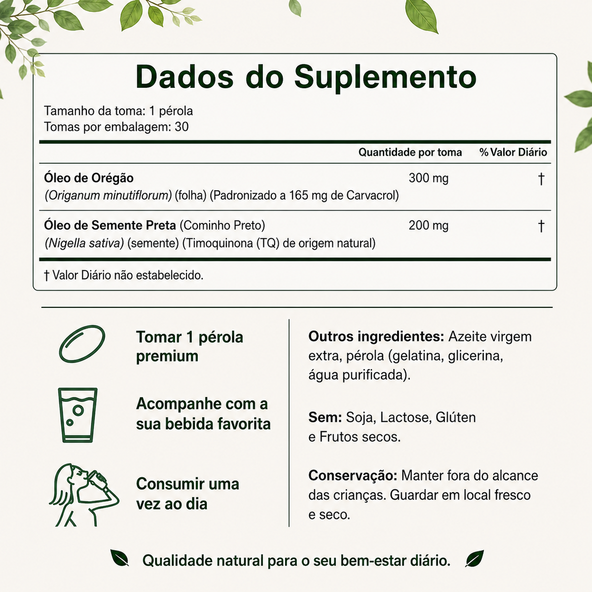 Óleo de Orégão Concentrado para Defesas, Digestão e Vitalidade
