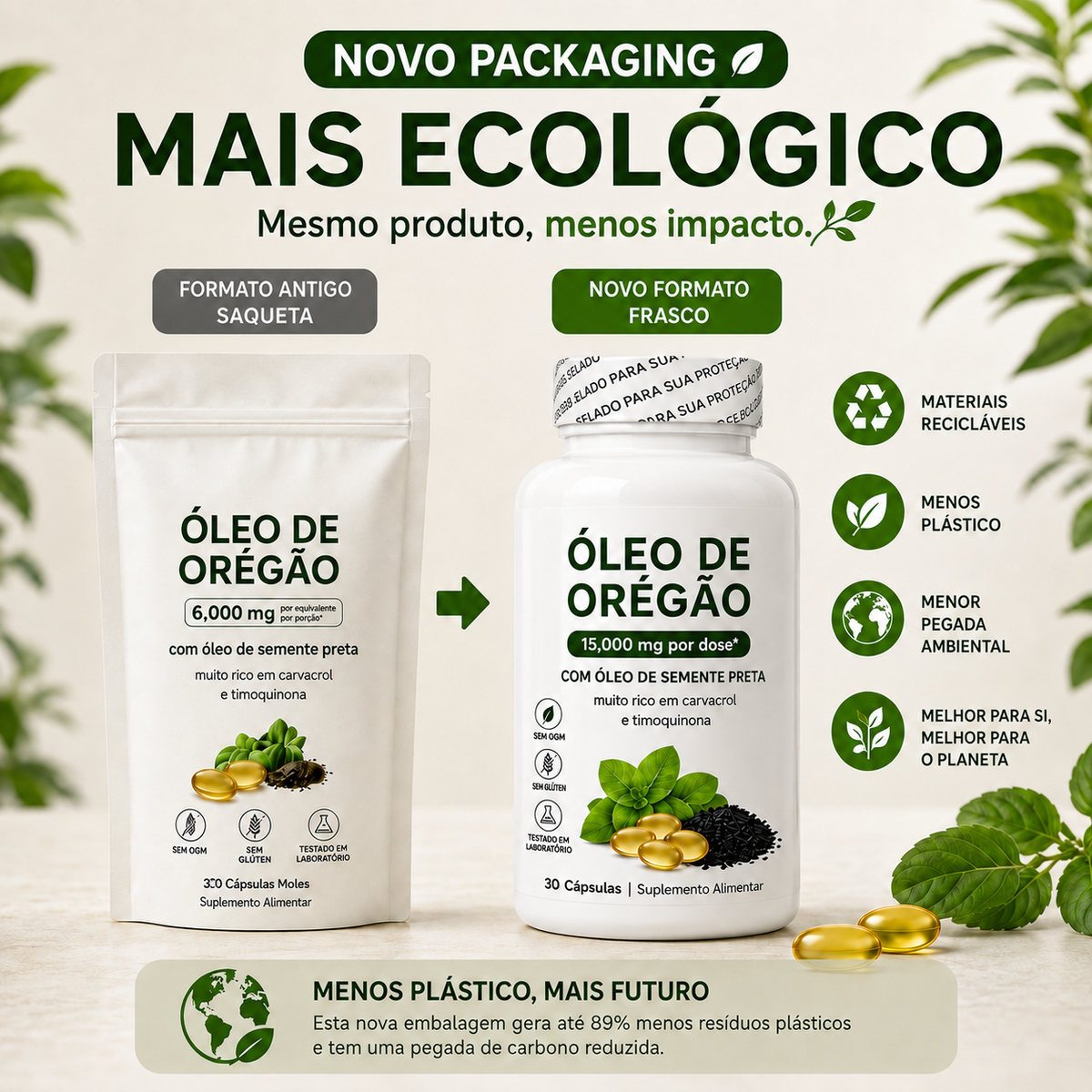 Óleo de Orégão Concentrado para Defesas, Digestão e Vitalidade